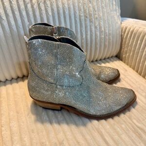 Golden Goose Silver Sequin Women's Ankle Boots